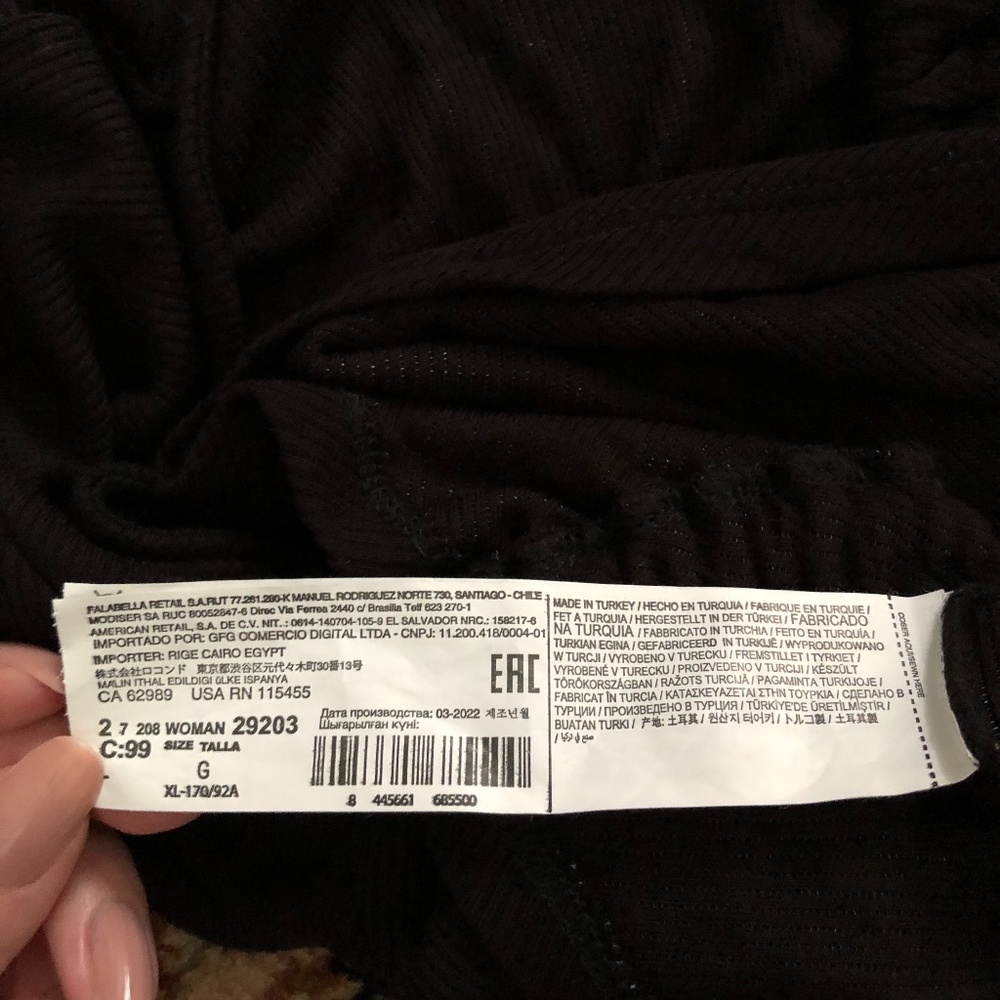 Adjustable Ruched Black Ribbed T-Shirt - Picture 6 of 8